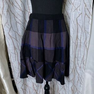 Black & Blue Plaid A-Line Women’s Skirt